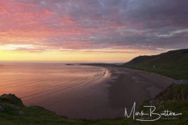 Sunset at Rhossili Bay, Gower