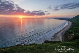 Sunset at Rhossili Bay, Gower Peninsula