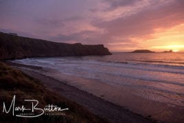 Sunset at Worms Head, Rhossili, The Gower Peninsula