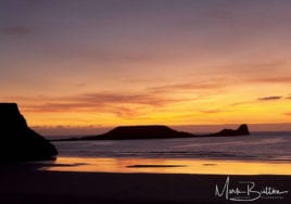 Sunset at Worms Head, Rhossili, The Gower Peninsula