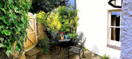 Courtyard of Limetree Cottage Port Eynon self-catering Gower Peninsula