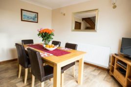 The dining room at Brynymor Cottage self-catering accommodation, Llangennith, Gower Peninsula
