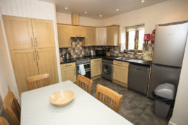 The kitchen at Corn Cottage holiday accommodation, Rhossili, Gower
