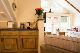 The kitchenette at Brynymor Cottage self-catering accommodation, Llangennith, Gower