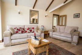 The lounge at Brynymor Cottage self-catering accommodation, Llangennith, Gower