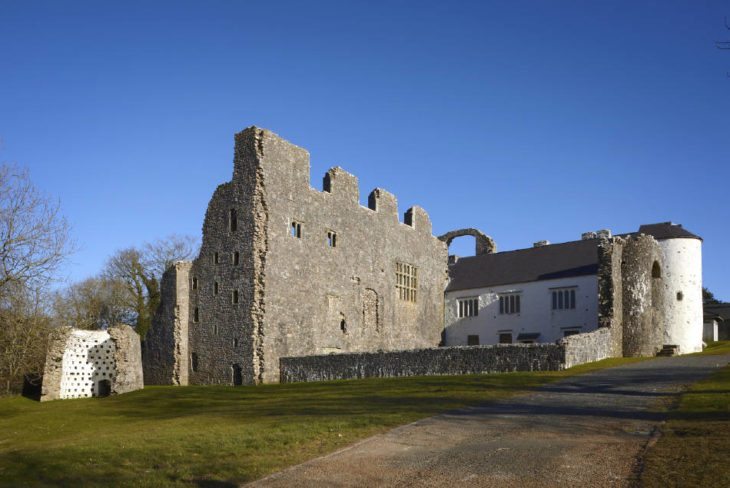 Oxwich Castle at Oxwich on the Gower Peninsula