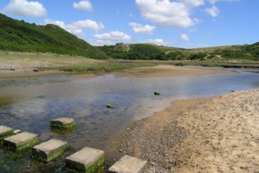 The stepping stones at Pennard Burrows