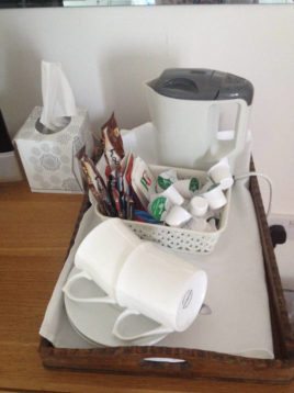 Tea making facilities at Hills Court Farmhouse, Reynoldston, Gower, South Wales