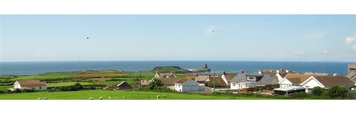 Rhossili Village from Sunnyside self-catering cottage, Rhossili, Gower