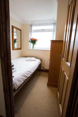 The single bedroom at Brynymor Cottage self-catering accommodation, Llangennith, Gower