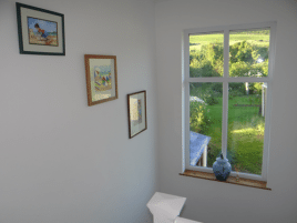The stair window at Sunnyside self-catering accommodation, Rhossili, Gower