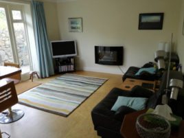 The lounge at The Bower self-catering accommodation, Gower Peninsula