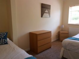 The twin bedroom at Sea Breeze Apartment 3, Horton, Gower, Swansea