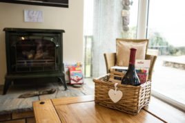 The log burning fire at Brynmor Cottage holiday accommodation, Llangennith, Gower