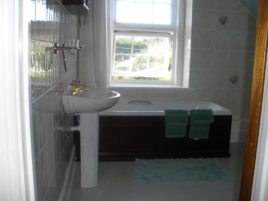 The bathroom at Hollies self-catering accommodation, Horton, Gower Peninsula