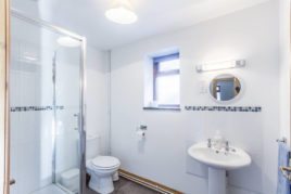 The bathroom at The Tractor House holiday cottage, Llethryd, Gower Peninsula