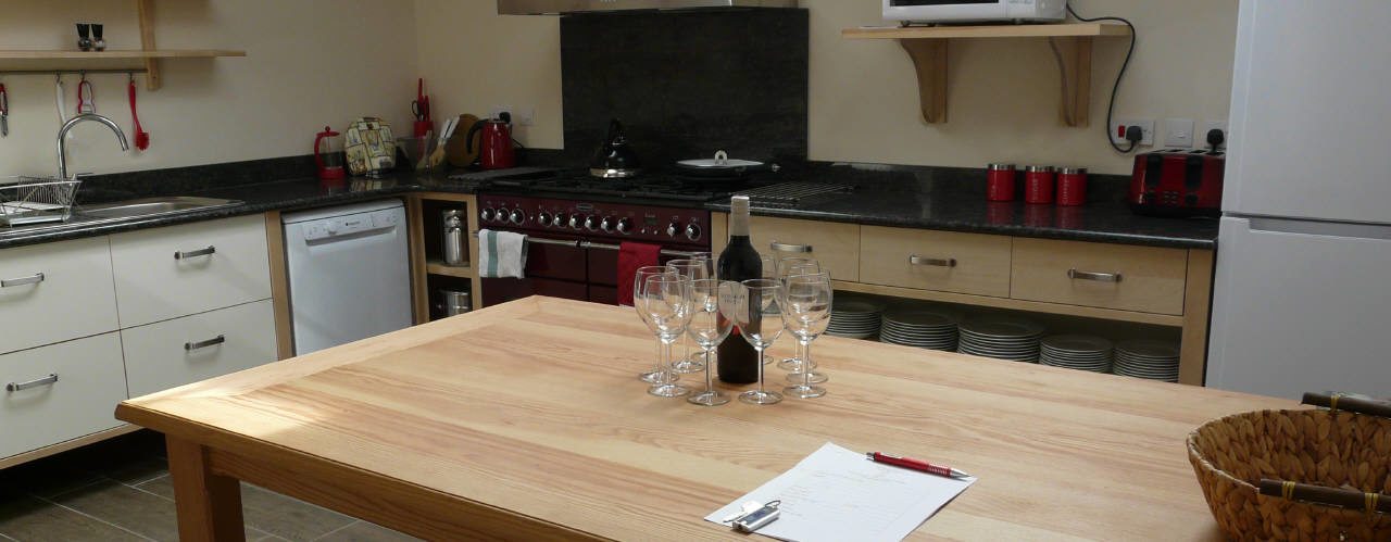 The kitchen at Eastern Slade Barn near Oxwich, Gower Peninsula