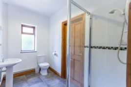 The en-suite shower room at The Barn self-catering accommodation, Llethryd, Gower Peninsula