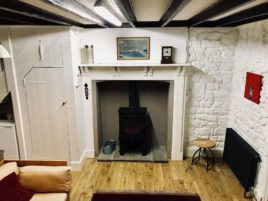 The fireplace at Plum Cottage Llangennith self-catering Gower Peninsula