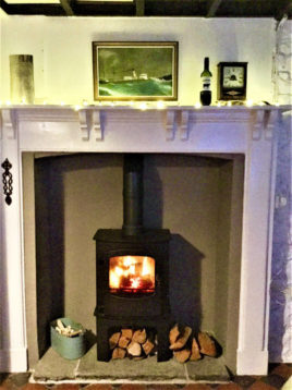 The fireplace at Plum Cottage Llangennith self-catering Gower Peninsula