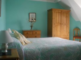 A double bedroom at Hollies self-catering cottage, Horton, Gower Peninsula