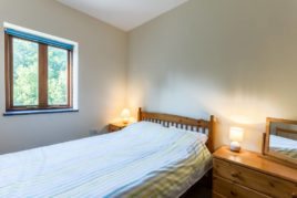 The double bedroom at The Barn holiday cottage, Llethryd, Gower