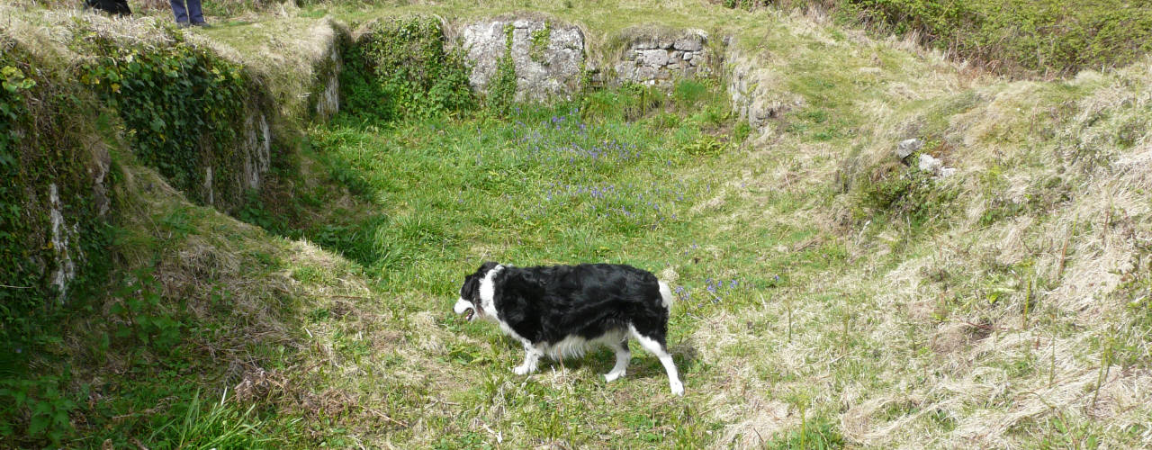 The remains of the besanded St Mary's Chapel, Penmaen Burrows, Gower Peninsula