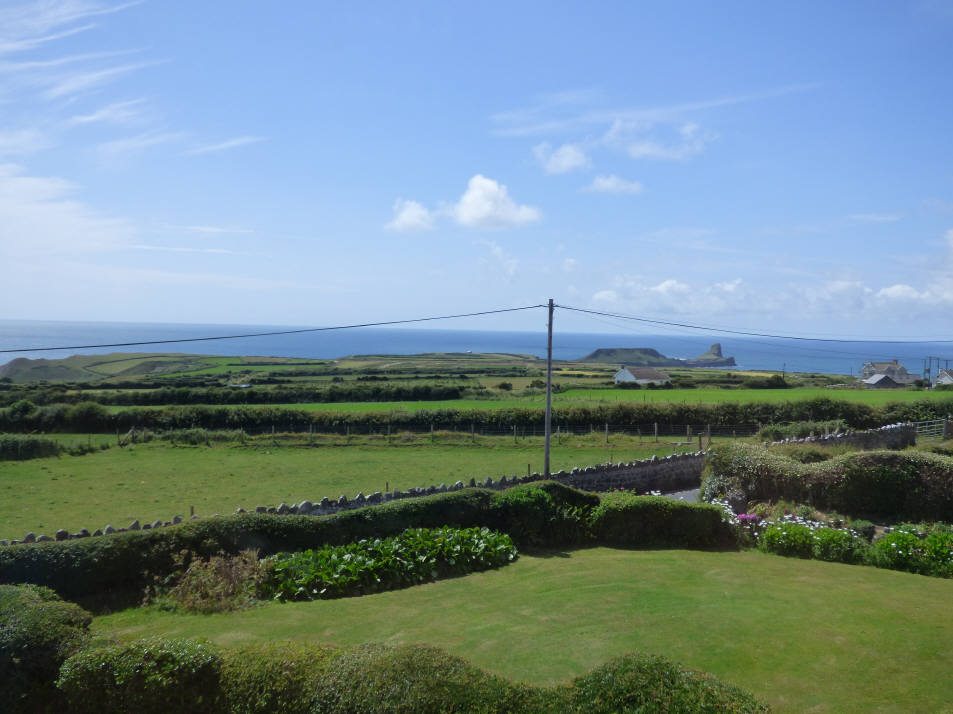 The view from the master bedroom at Faircroft, Rhossili
