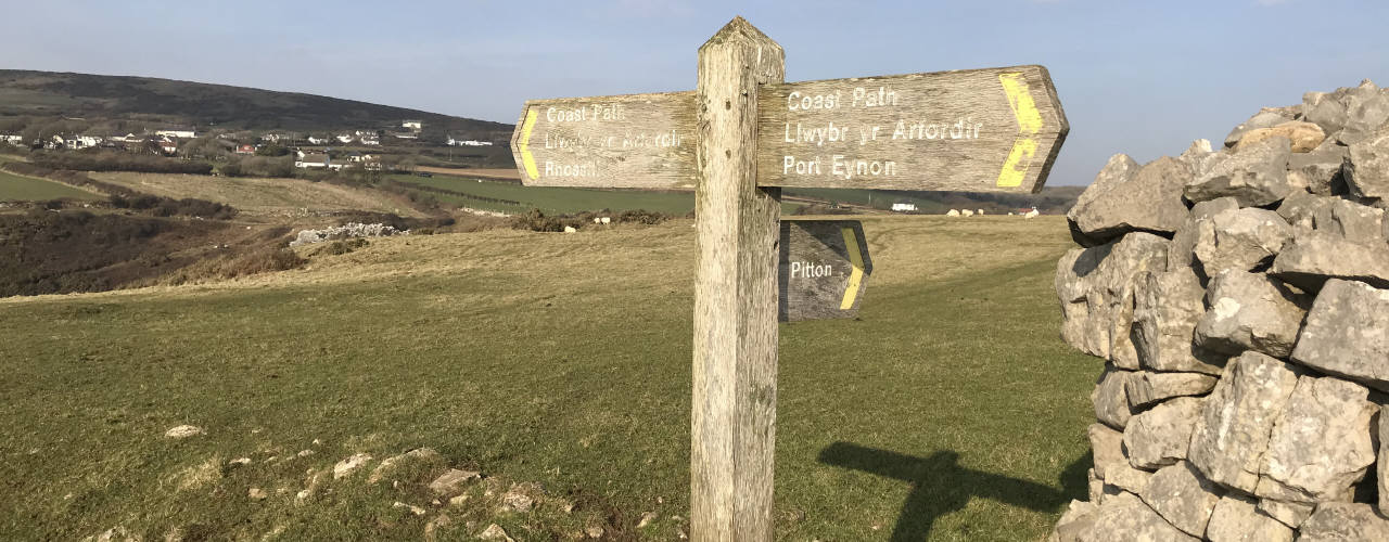 Footpath marker; handy when you're walking in Gower